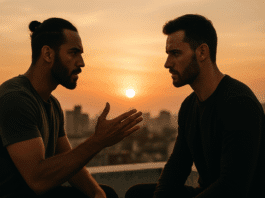masculine men setting boundaries during a deep conversation
