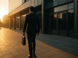 Masculine Grit masculine morning return to office scene