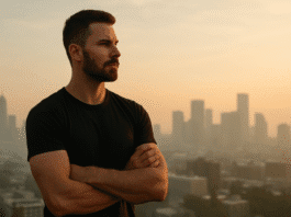 masculine man communicating presence without words
