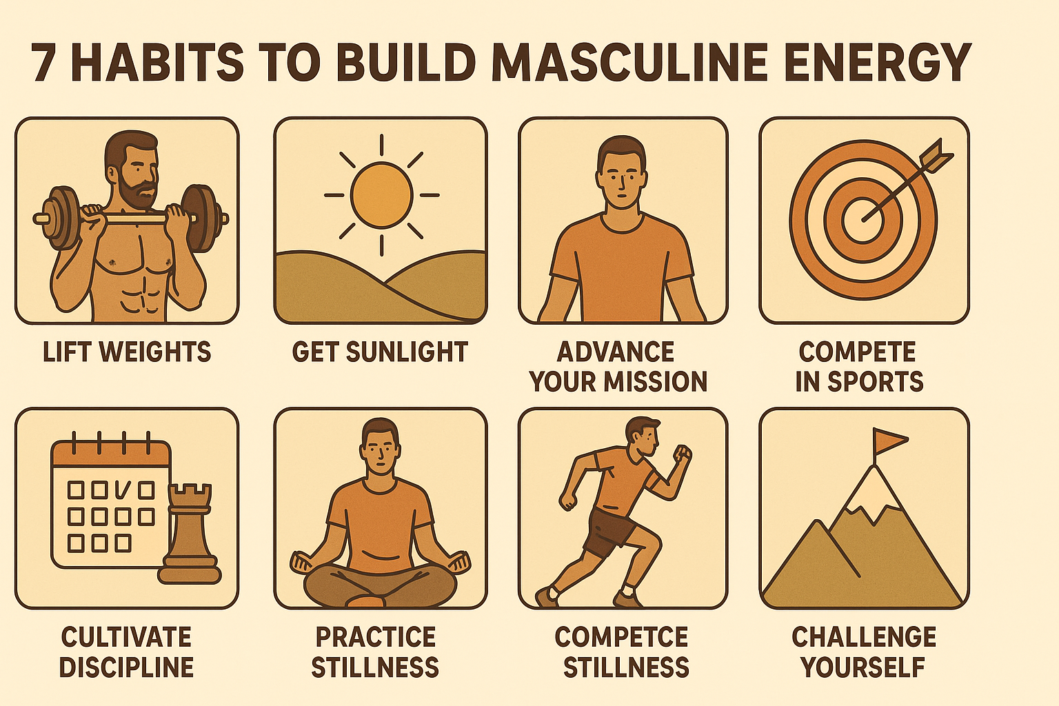 visual breakdown of masculine daily habits